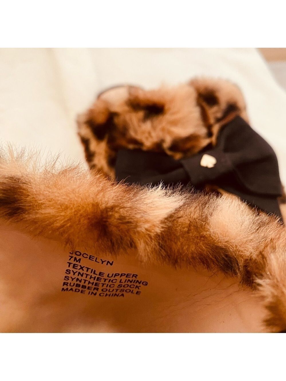 Kate Spade Leopard Faux Fur Slippers Animal Print Mob Wife - Picture 6 of 11